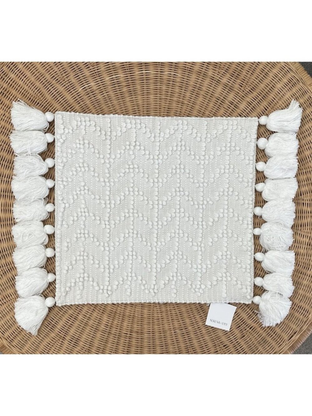 NEW Serena & Lily West Beach Outdoor Coastal Pillow Cover (22” SQ)-White